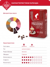 Кофе в зернах Julius Meinl President (Юлиус Майнл Президент) 500 г, вакуумная упаковка